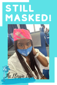 Picture of author masked while on the ferry.